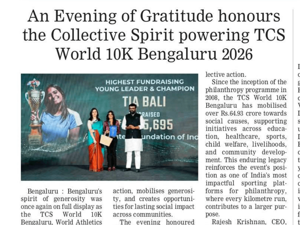 An Evening of Gratitude honours the Collective Spirit powering TCS World 10K Bengaluru 2026